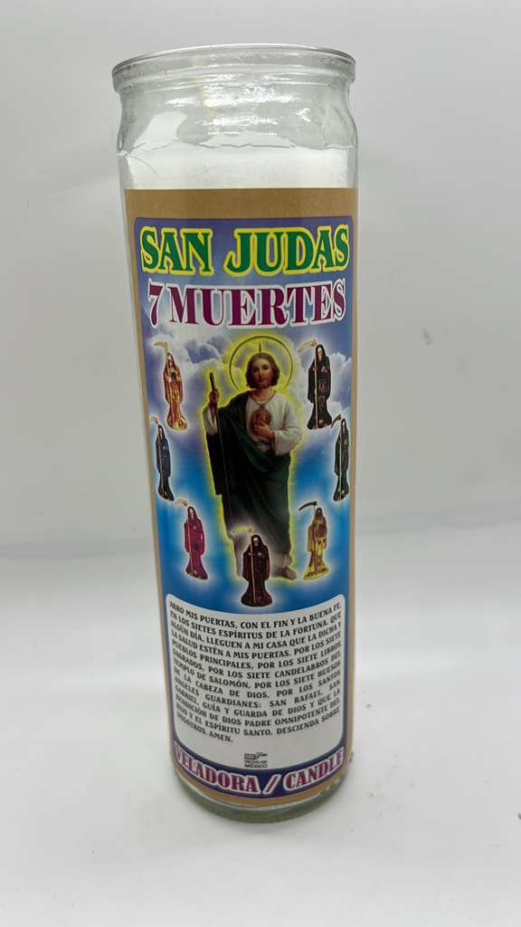Veladora San Judas 7 Muertes – Protección Total y Milagros Urgentes